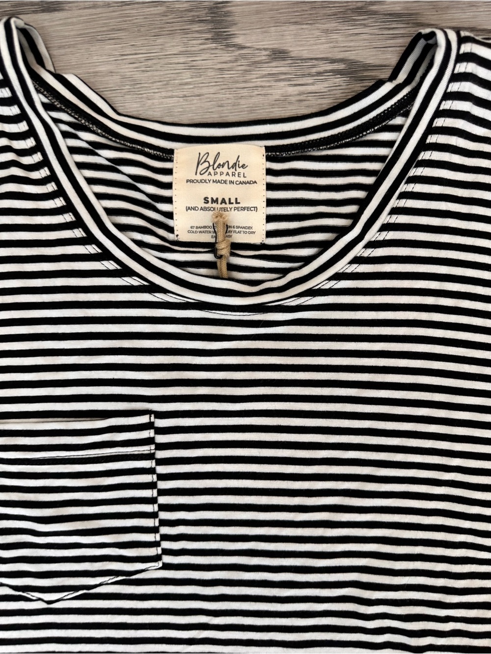 Blondie Black & White Stripe Pocket Tee
